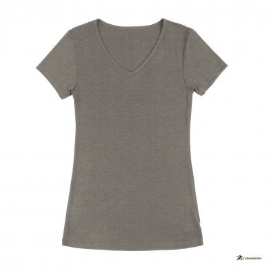 Sara - T-shirt med V hals / 85% Uld &amp; 15% Silke