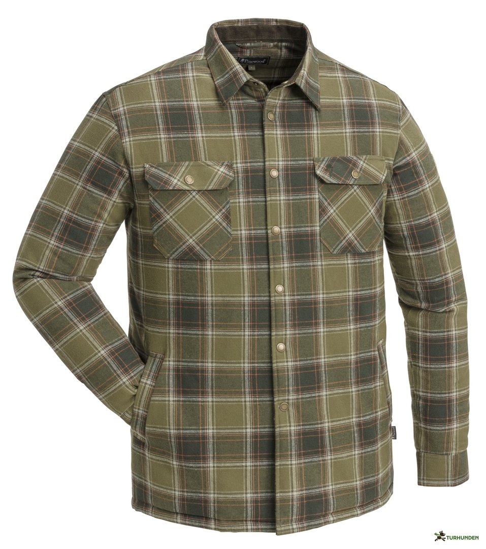 Pinewood Finnveden polstret skjorte - unisex / Hunting Olive/Terracotta