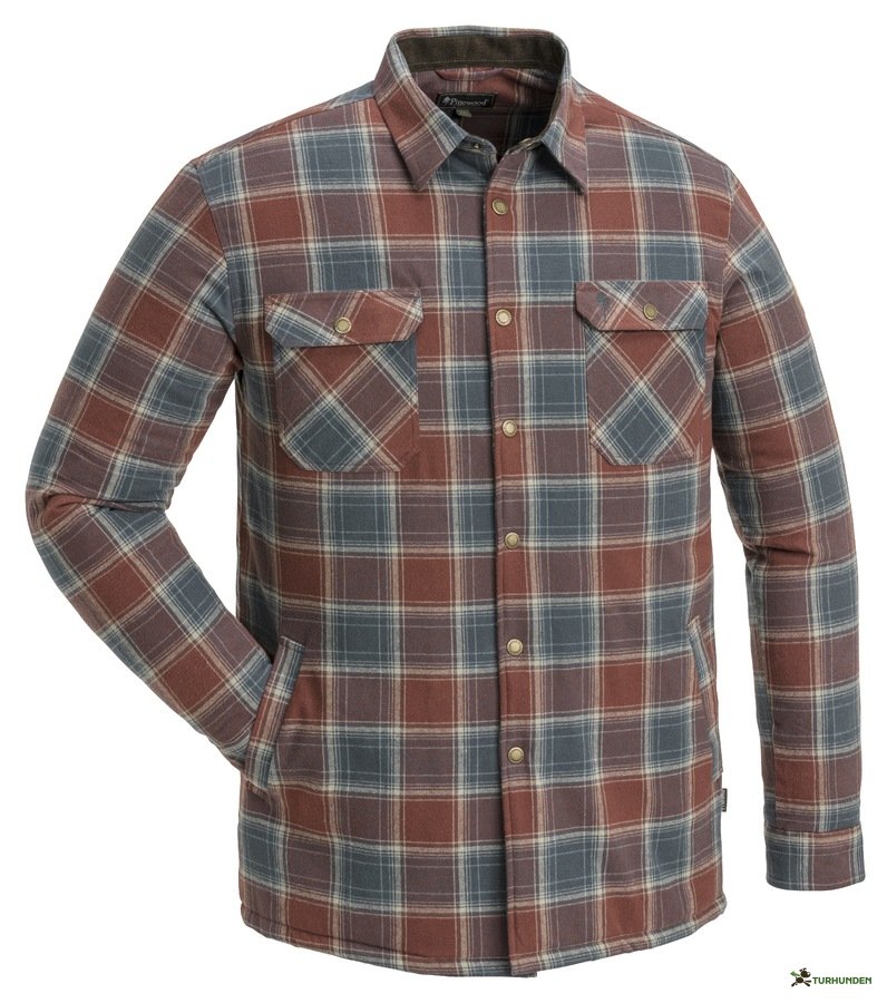 Pinewood Finnveden polstret skjorte - unisex / D.Copper/Storm Blue