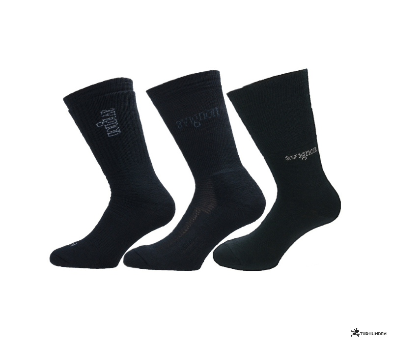 Avignon uldstrmper 3-Pack Liner/Frotte'/Tyk