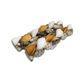 Dokas flettet tyggeben m. fiskeskind