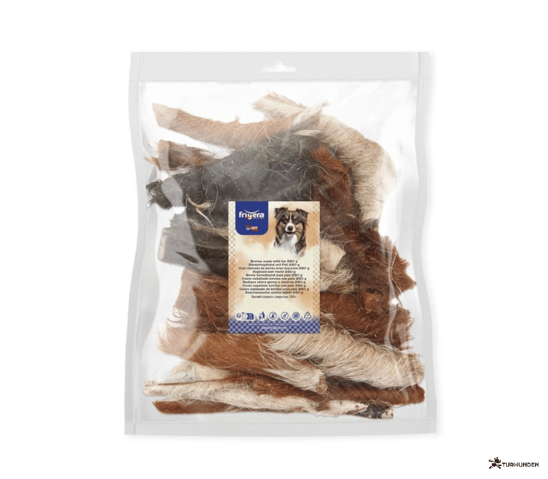 Frigera Natural Dog Chews � Oksehovedhud med pels