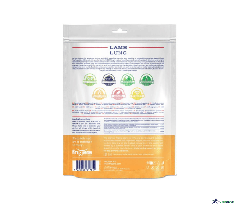 Frigera Natural Dog Chews stykker af Lammelunger