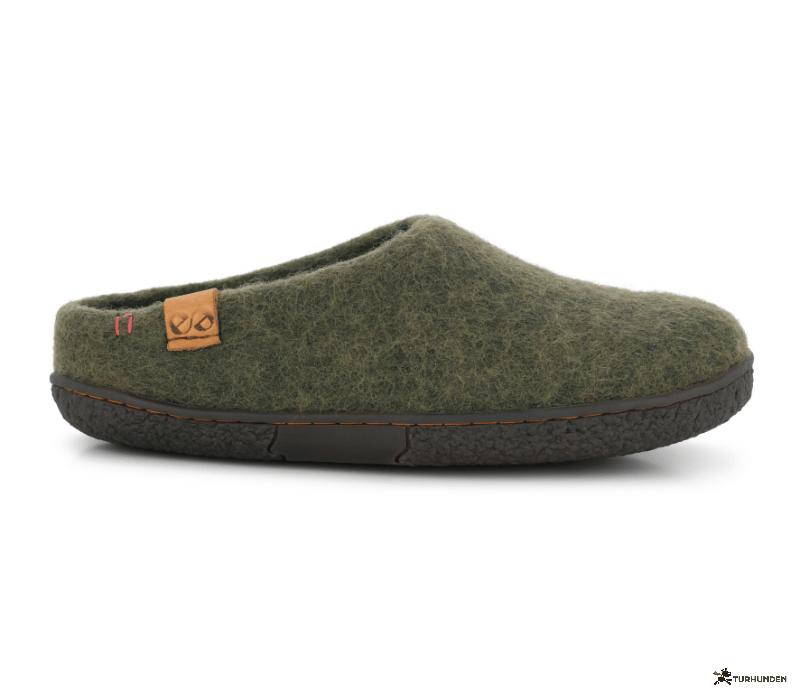 Green Comfort Wool Tibet � uldhjemmesko med gummis�l