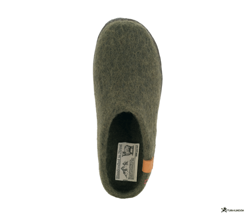 Green Comfort Wool Tibet � uldhjemmesko med gummis�l