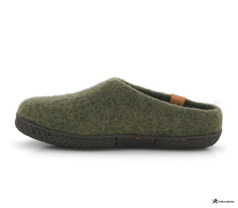 Green Comfort Wool Tibet � uldhjemmesko med gummis�l