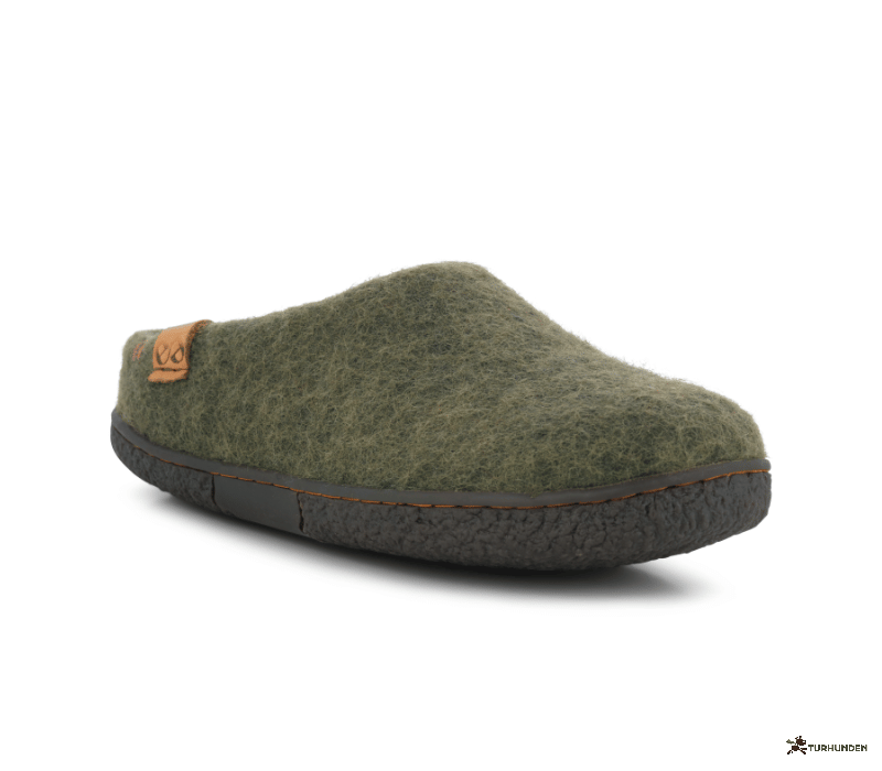 Green Comfort Wool Tibet � uldhjemmesko med gummis�l