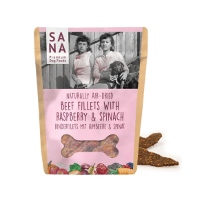 SANADOG Beef Fillets with Raspberries & Spinach