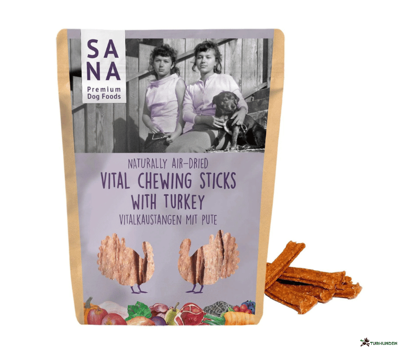 SANADOG Vital Chewing Sticks Turkey � tyggestang af oksehud med kalkun