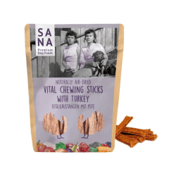 SANADOG Vital Chewing Sticks Turkey � tyggestang af oksehud med kalkun