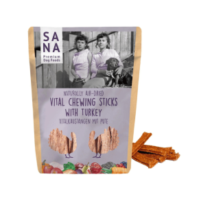 SANADOG Vital Chewing Sticks Turkey � tyggestang af oksehud med kalkun