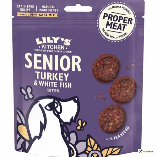 Lily's Kitchen - Turkey &amp; White Fish Bites For Senior Dog
