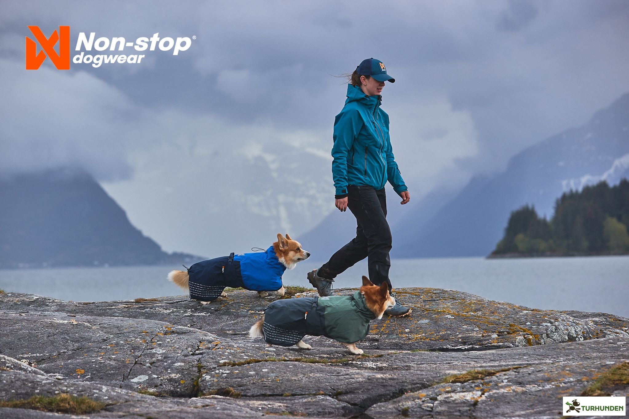 Non-stop dogwear Fjord Raincoat - Grey/Green