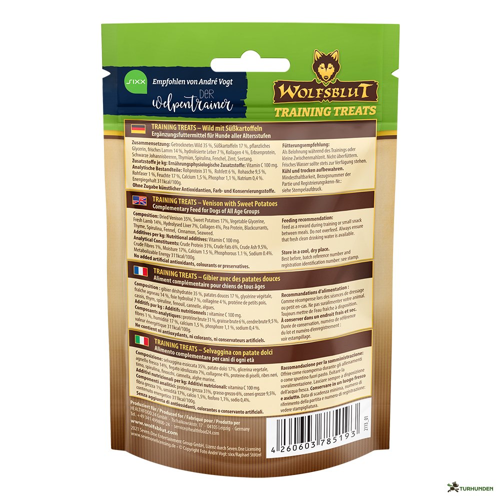 Wolfsblut Training Treats - Dark Forest med Vildt og S�d Kartoffel